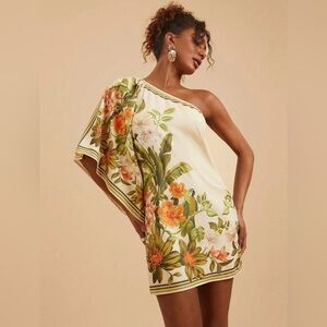 Tropical one shoulder shift dress size XL